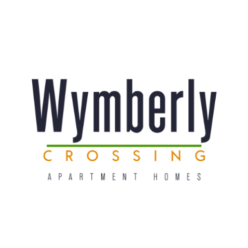 Property logo with green and orange branding at Wymberly Crossing Apartments, Grand Prairie
